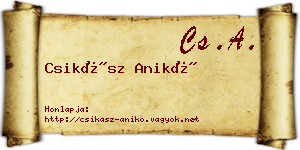 Csikász Anikó névjegykártya